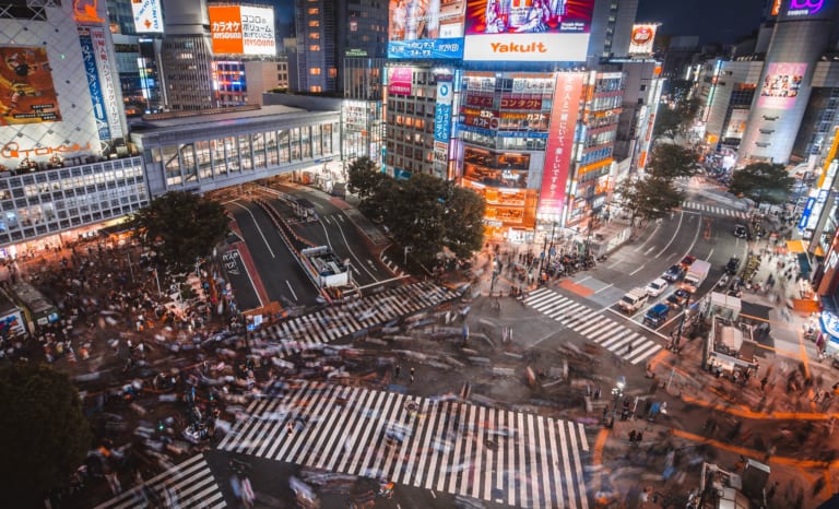 Blurred crossing of Shibuya