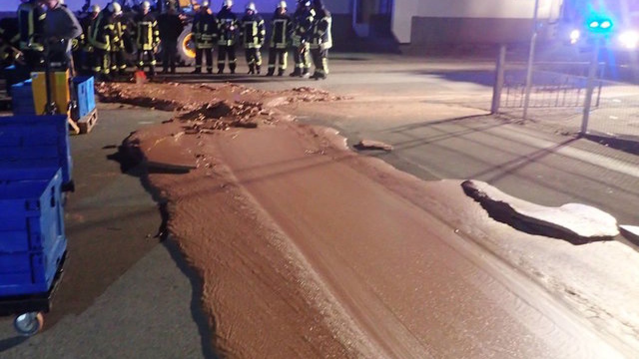 Spilled chocolate in Werl, Germany